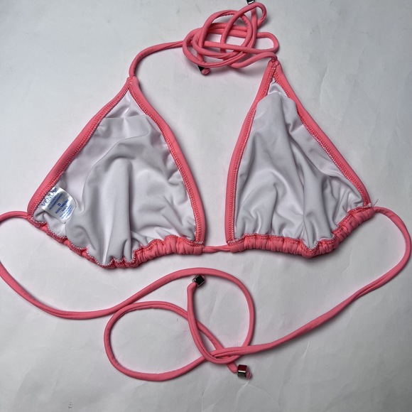Venus Triangle String Bikini Top Coral Orange/Pink Size D **MATCHING BOTTOMS** - Picture 4 of 6